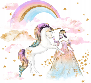 Samolepky na stenu Unicorn Rainbow pre deti